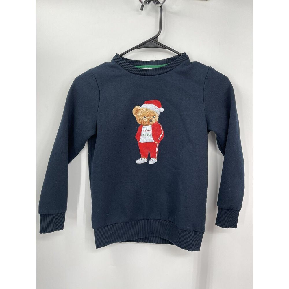 Denim & Flower Size 7 Sweatshirt Kids‎ Navy Blue Merry & Bright Teddy Bear